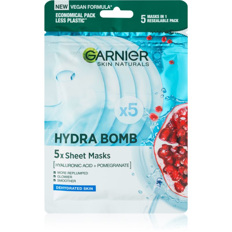 

Garnier Skin Naturals Moisture+Aqua Bomb супер зволожуюча заповнююча текстильна маска для обличчя