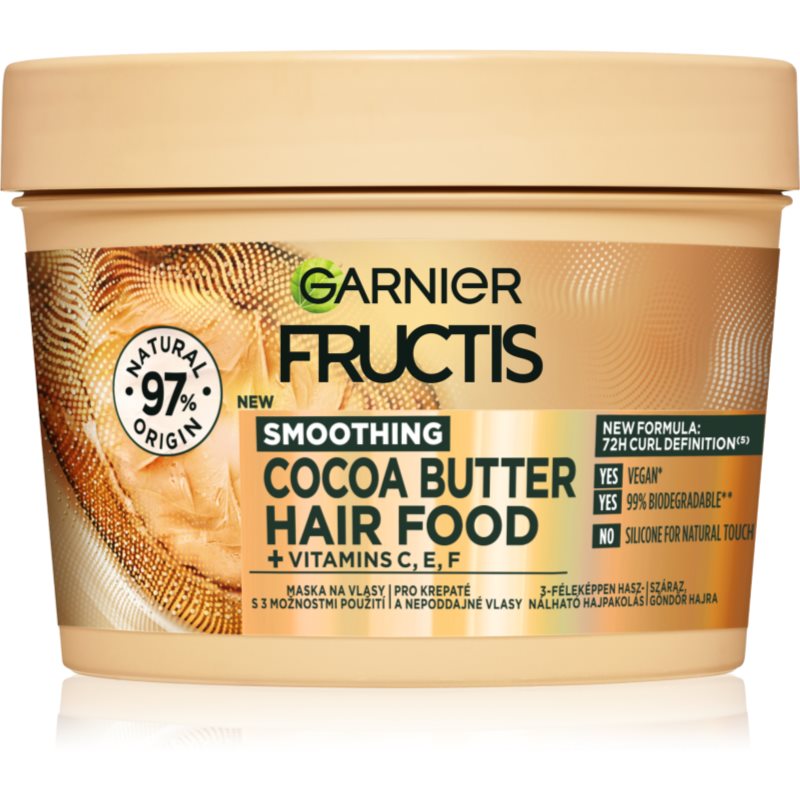 E-shop Garnier Fructis Cocoa Butter Hair Food vyživující maska na vlasy s kakaovým máslem 390 ml