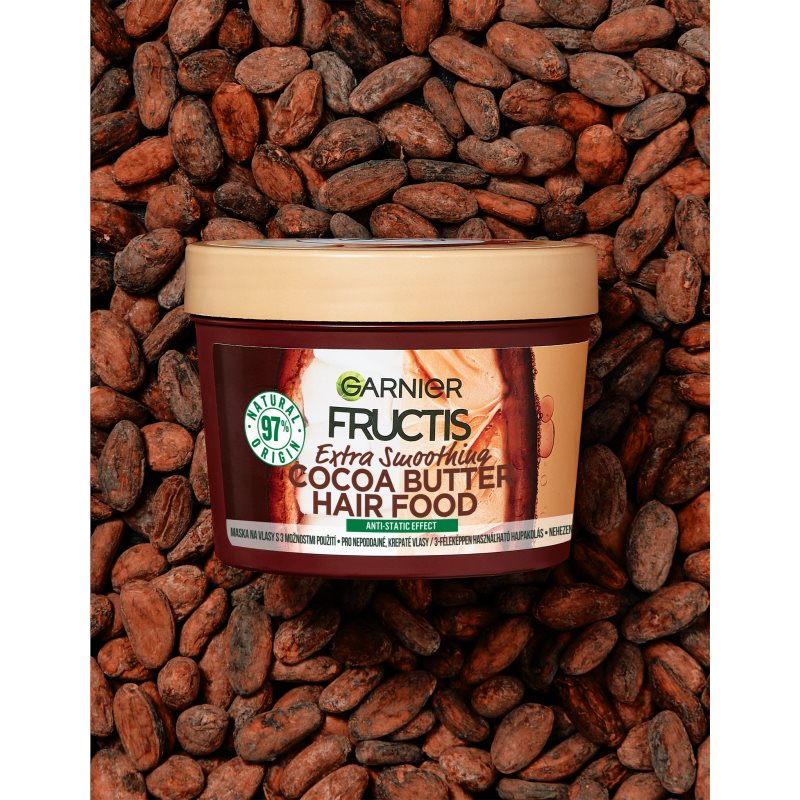 Garnier Fructis Cocoa Butter Hair Food поживна маска для волосся з маслом какао 390 мл