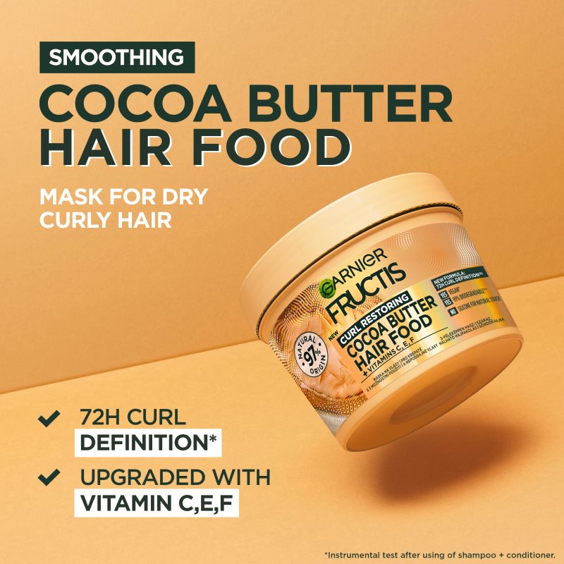 Garnier Fructis Cocoa Butter Hair Food Nourishing Hair Mask With Cocoa Butter 390 Ml