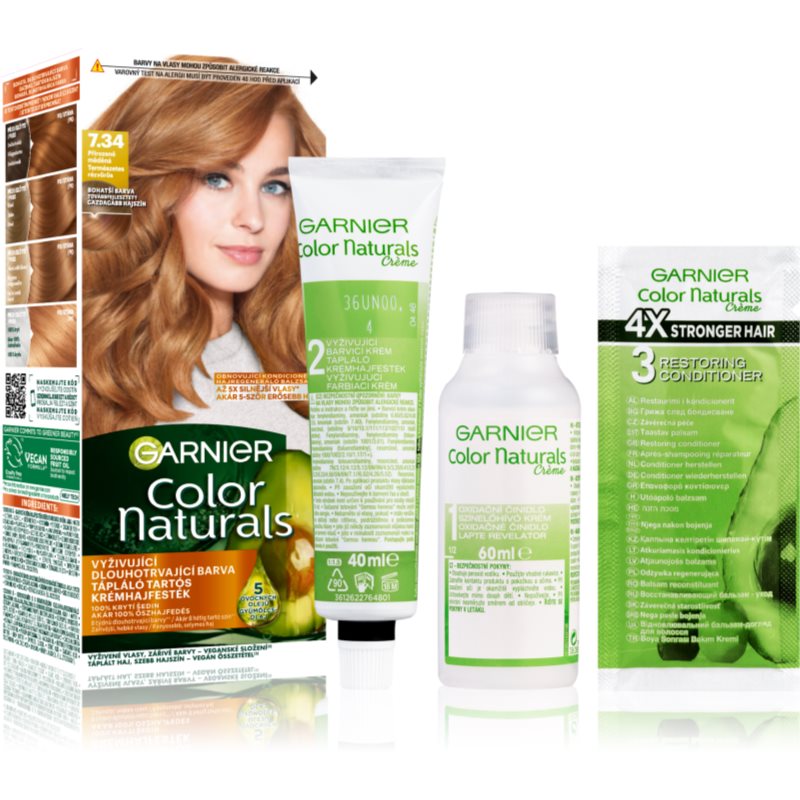 Garnier Color Naturals Créme 40 ml farba na vlasy pre ženy 7,34 Natural Copper na všetky typy vlasov; na farbené vlasy