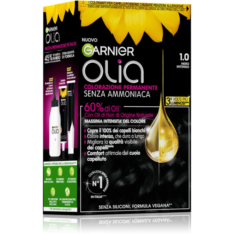 Garnier Olia permanentní barva na vlasy odstín 1.0 Nero Intenso 1 ks