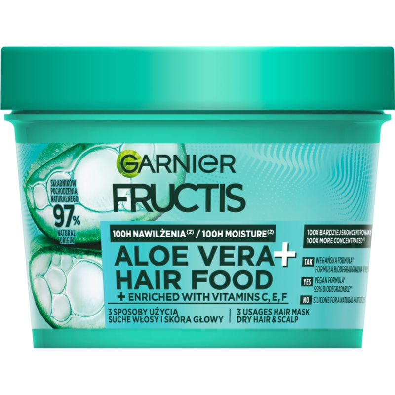 Garnier Fructis Aloe Vera Hair Food Hydratisierende Maske Für normales bis trockenes Haar 400 ml