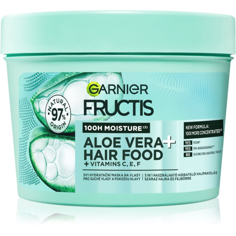 Garnier Fructis Aloe Vera Hair Food ενυδατική μάσκα για κανονικά έως ξηρά μαλλιά 400 ml φωτογραφία