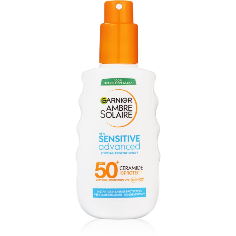 Garnier Ambre Solaire Sensitive Advanced Hypoallergenic Spray SPF50+ 150 ml opaľovací prípravok na telo unisex