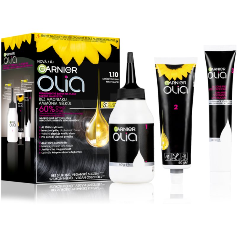 Garnier Olia Big Kit coloration cheveux permanente teinte 1.10 Black Sapphire