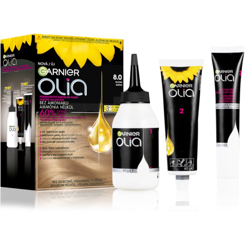 Garnier Olia Big Kit coloration cheveux permanente teinte 8.0 Blond 1 pcs