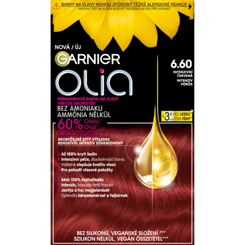 Garnier Olia Big Kit tartós hajfesték árnyalat 6.60 Intense Red 1 db
