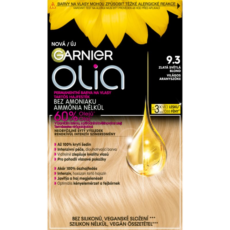 Garnier Olia Big Kit Permanent-Haarfarbe Farbton 9.3 Gold Light Blond . 1 Stk