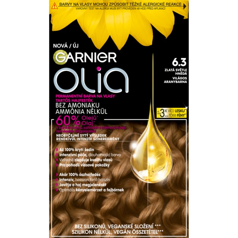 Garnier Olia Big Kit coloration cheveux permanente teinte 6.3 Gold
