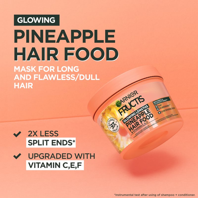 Garnier Fructis Pineapple Hair Food Hair Mask For Split Hair Ends 400 Ml