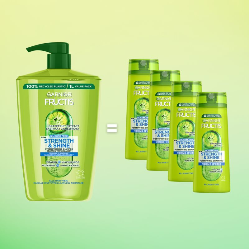 Garnier Fructis Strength & Shine Strengthening Shampoo For All Hair Types 1000 Ml