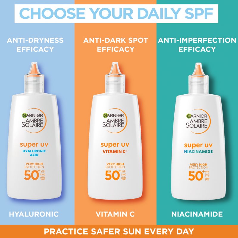 Garnier Ambre Solaire Super UV Ultra-thin Protective Fluid To Treat Skin Imperfections SPF 50+ 40 Ml