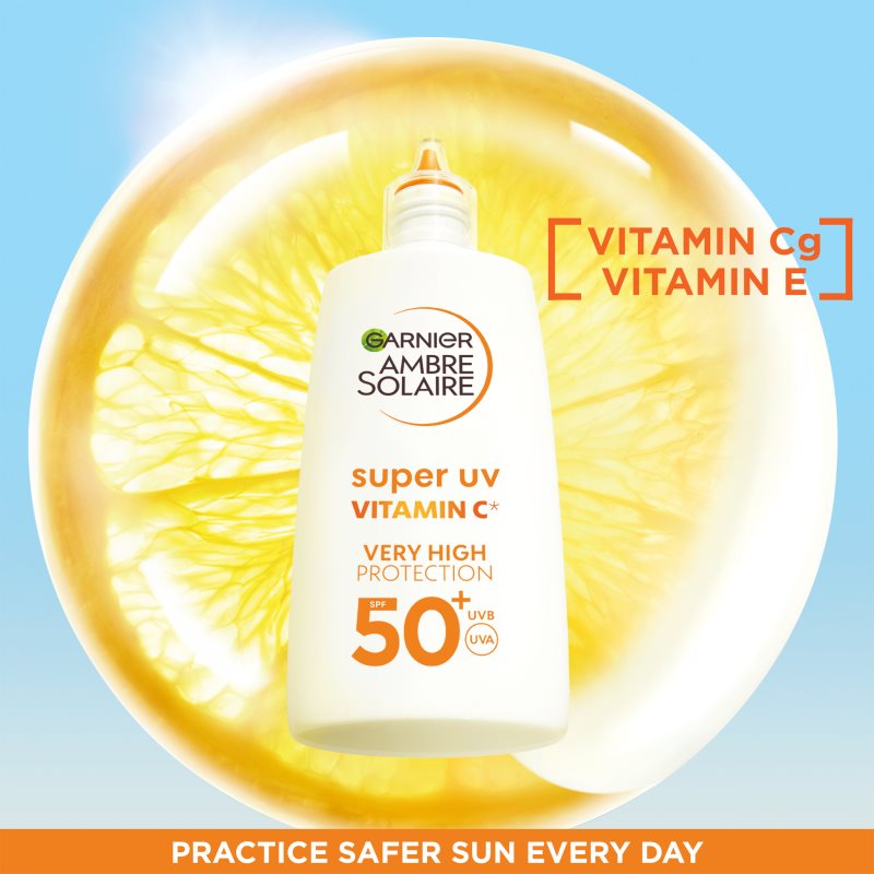 Garnier Ambre Solaire Super UV легкий захисний флюїд проти пігментних плям з вітаміном С SPF 50+ 40 мл