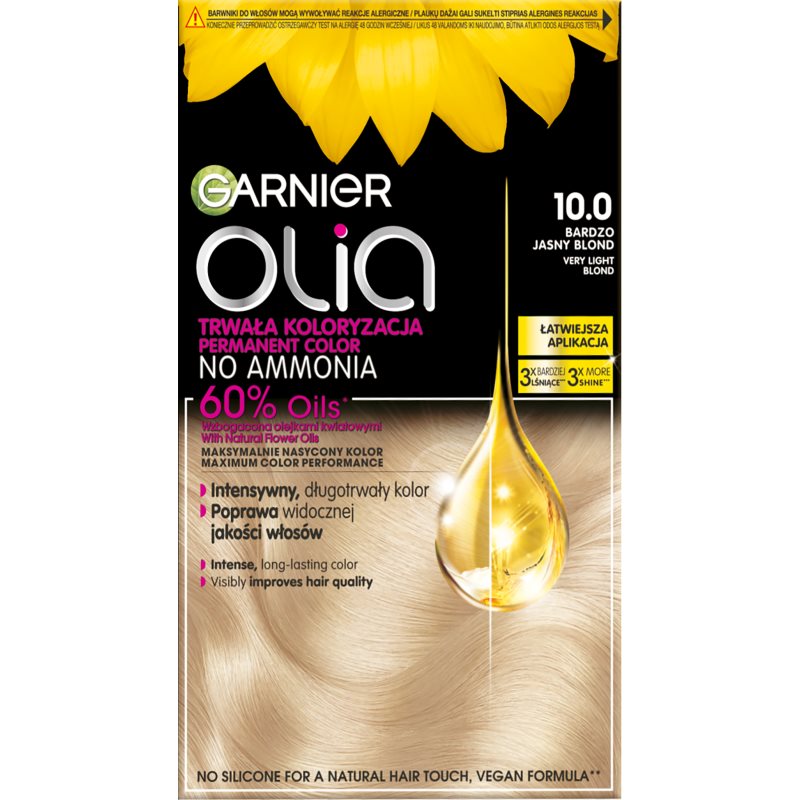 Garnier Olia Big Kit trwała farba do włosów odcień 10.0 Bardzo Jasny Blond