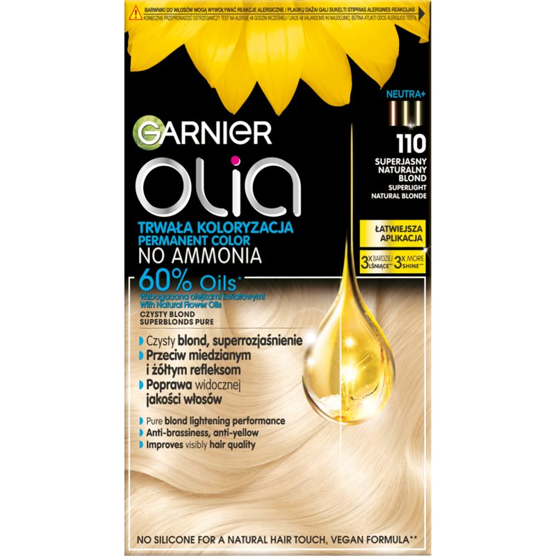 Garnier Olia Big Kit trwała farba do włosów odcień 110 Superlight natural blonde