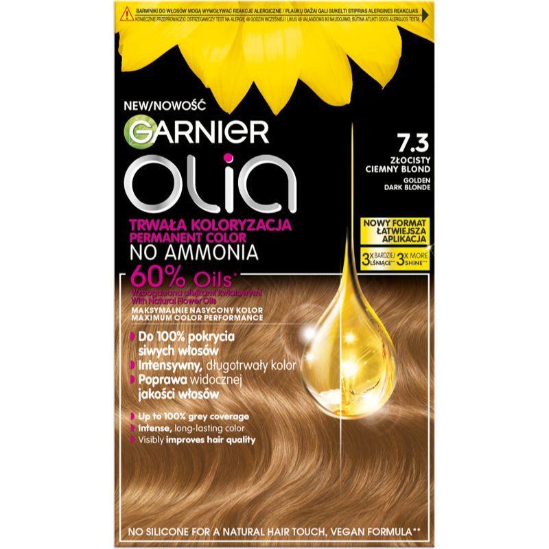 Garnier Olia Big Kit trwała farba do włosów odcień 7.3 Golden Dark Blonde 1 szt.