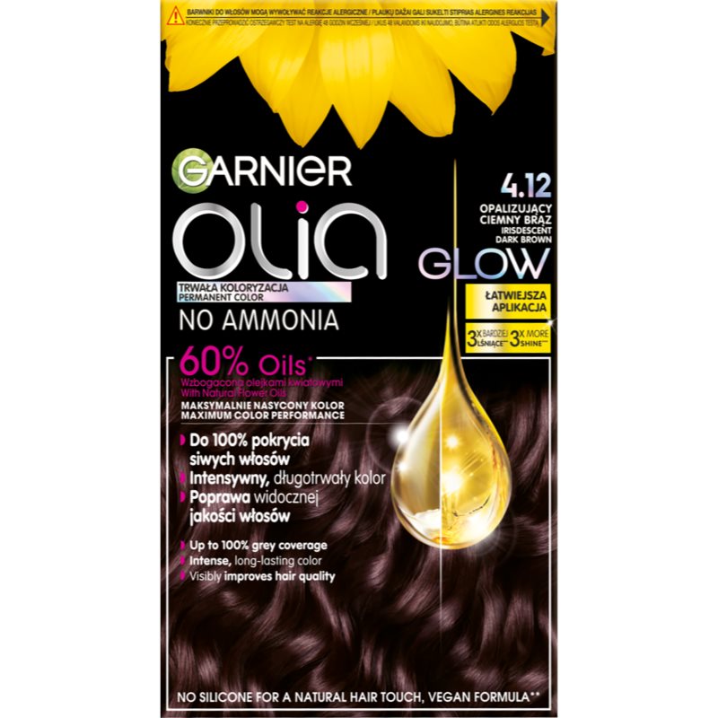 Garnier Olia Big Kit Permanent-Haarfarbe Farbton 4.12 Irisdescent dark brown . 1 Stk