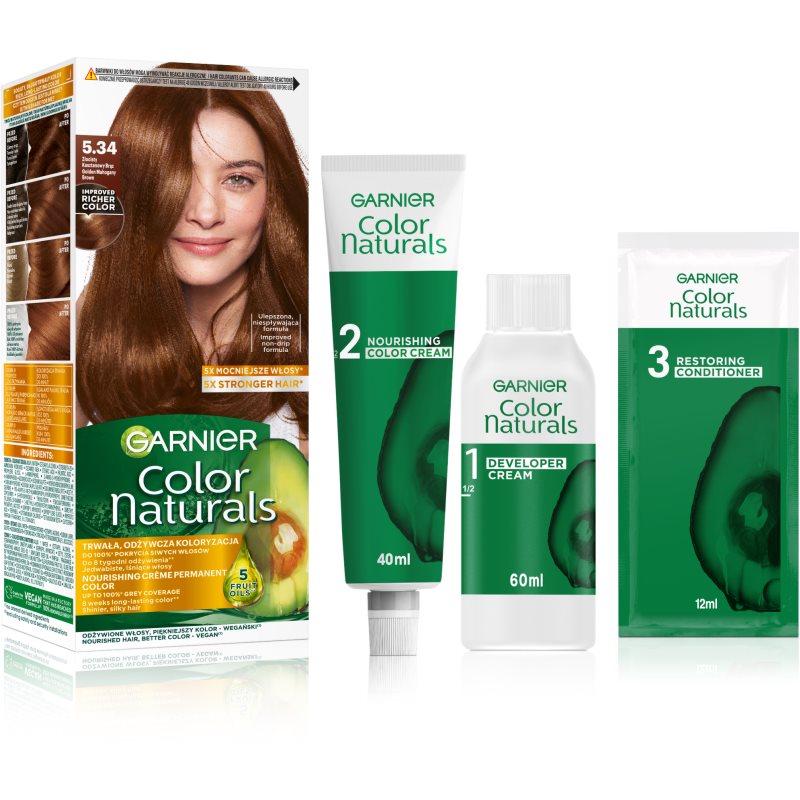 Garnier Color Naturals Creme Haarfarbe Farbton 5.34 Golden Chestnut Brown 1 St.