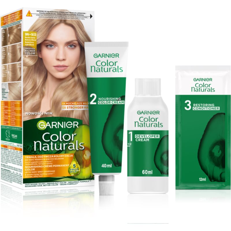 Garnier Color Naturals Creme Hårfärg Skugga 9.13 Bardzo Jasny beżowy Blond 1 st. female