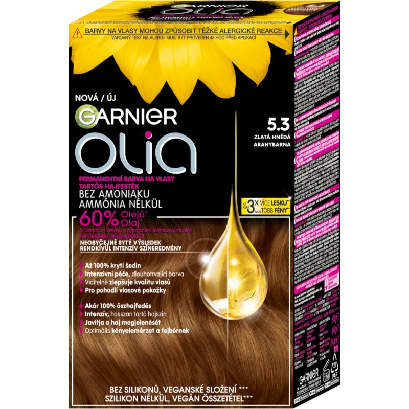 Garnier Olia Big Kit coloration cheveux permanente teinte 6.3 Gold - vue 5