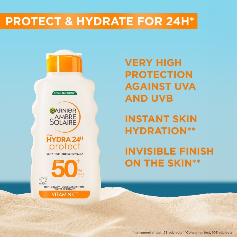 Garnier Ambre Solaire Hydra 24h ochranné opalovací mléko s hydratačním účinkem SPF 50+ 175 ml (obrázek 5)