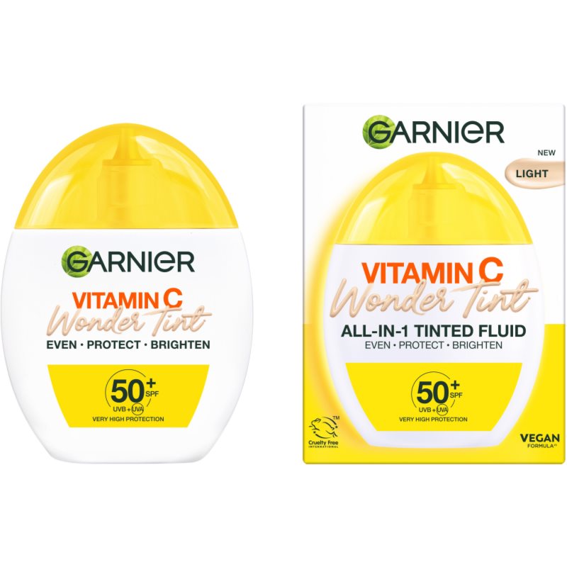 Garnier Vitamin C Wonder Tint ľahký tónovací fluid SPF 50+ odtieň Light 40 ml