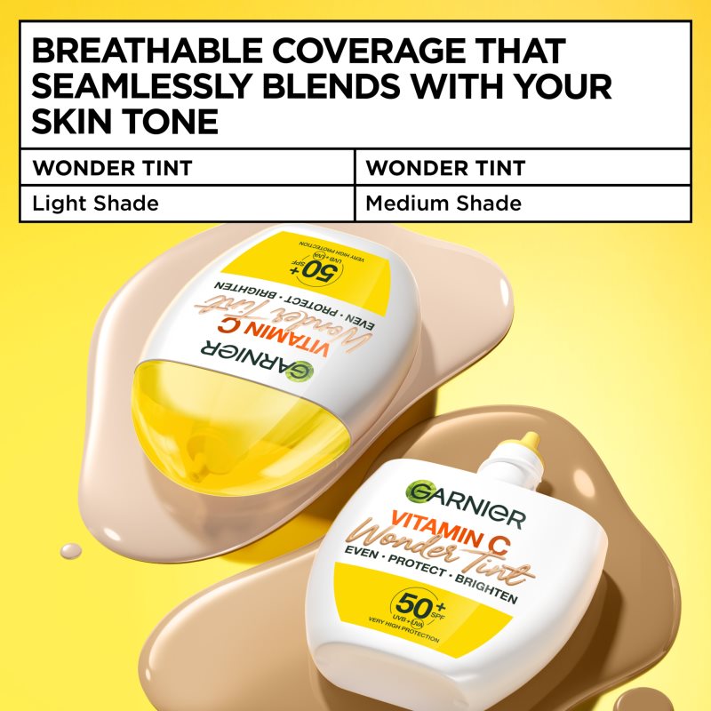 Garnier Vitamin C Wonder Tint ľahký tónovací fluid SPF 50+ odtieň Light 40 ml