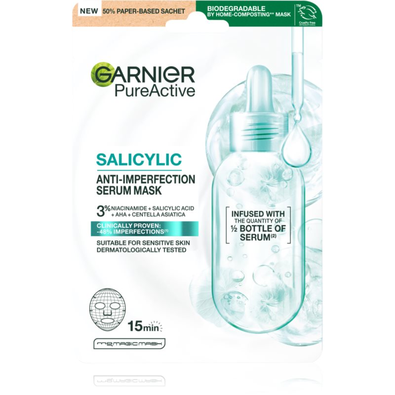 Garnier Pure Active Salicylic plátenná maska proti nedokonalostiam pleti 1 ks
