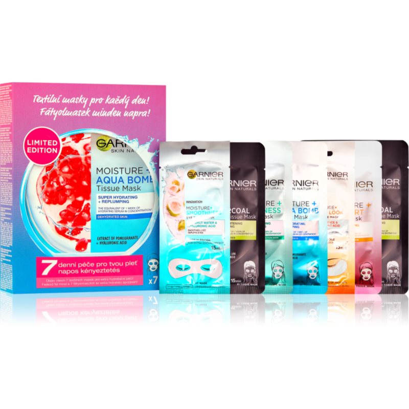 

Garnier Skin Naturals Tissue Mask Box набір масок для обличчя для жінок