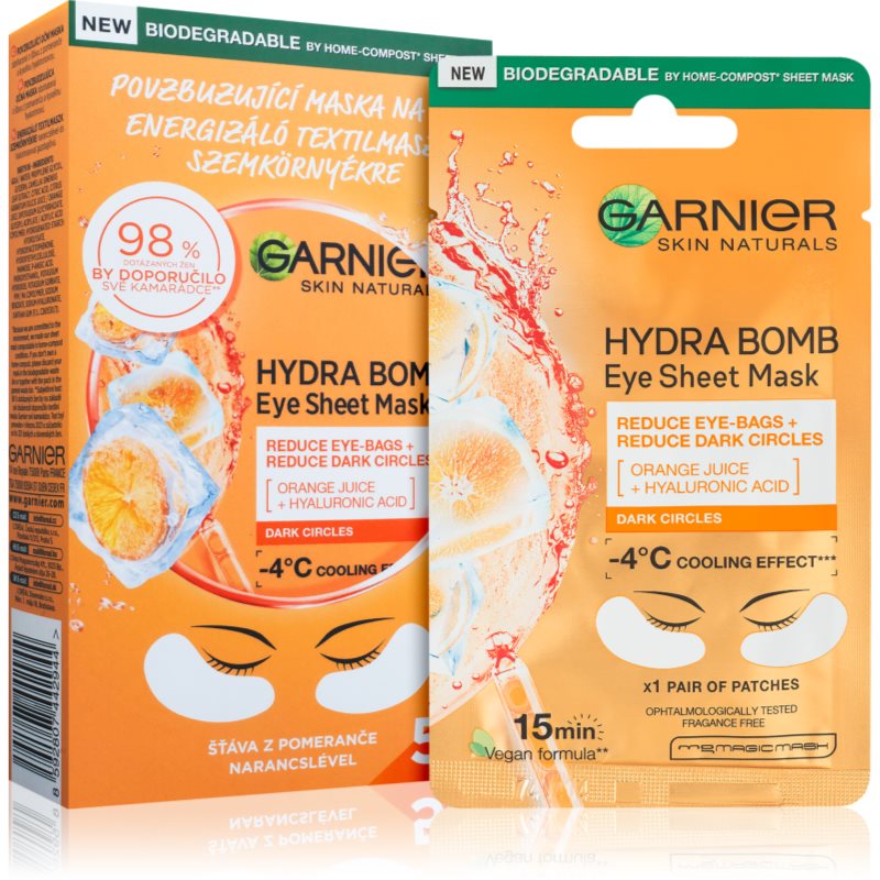 

Garnier Skin Naturals Moisture+ Fresh Look стимулююча маска для очей 5 Ks (вигідна упаковка)