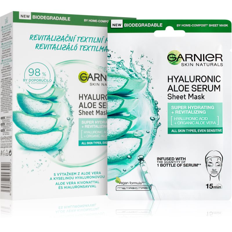 

Garnier Skin Naturals Hyaluronic Aloe зволожувальнакосметична марлева маска (вигідна упаковка)