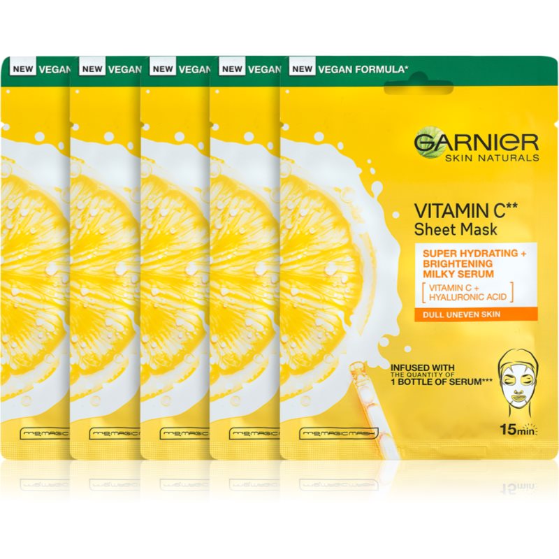 Garnier Skin Naturals Vitamin C plátenná maska s rozjasňujúcim a hydratačným účinkom (s vitamínom C)