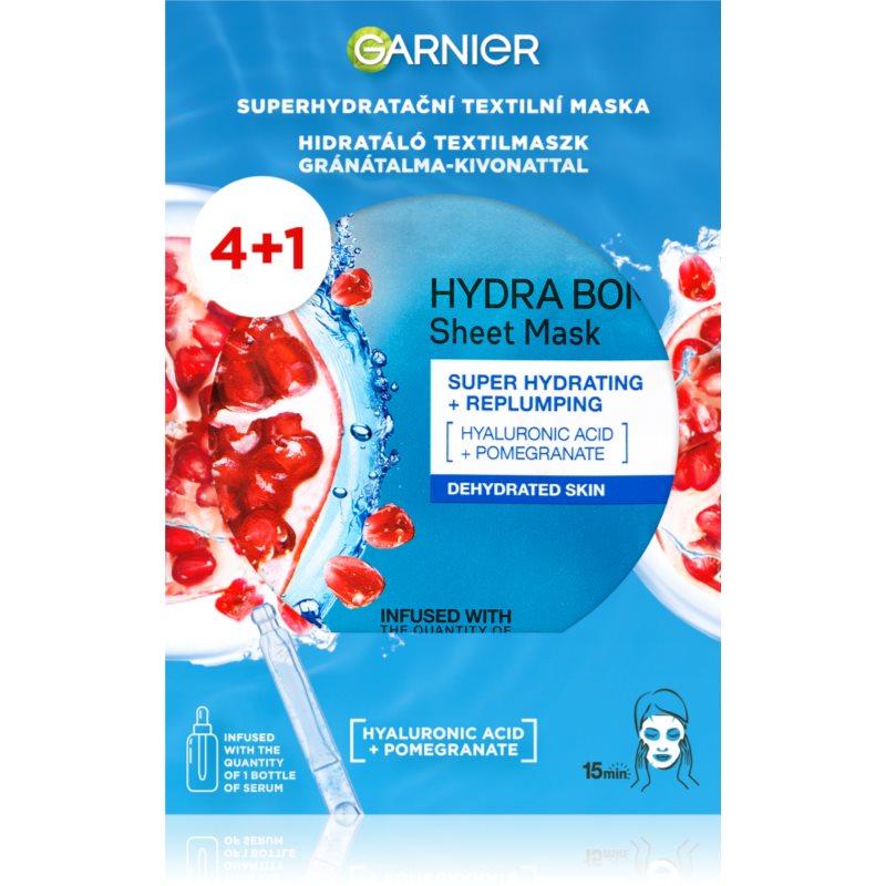 Garnier Hydra Bomb moisturising face sheet mask with hyaluronic acid