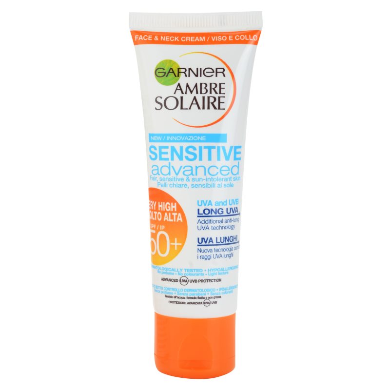 

Garnier Ambre Solaire Sensitive Advanced Молочко для засмаги обличчя SPF 50