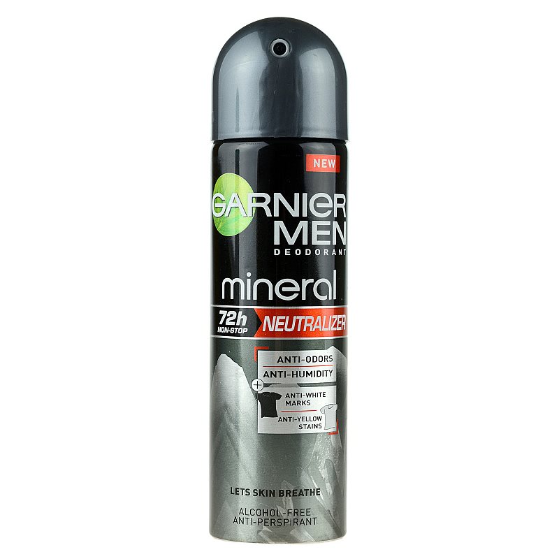 

Garnier Men Mineral Neutralizer антиперспірант спрей проти білих плям 72h