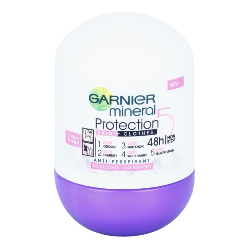 Garnier Mineral 5 Protection anti-transpirant roll-on 48h (Cotton Fresh) 50 ml