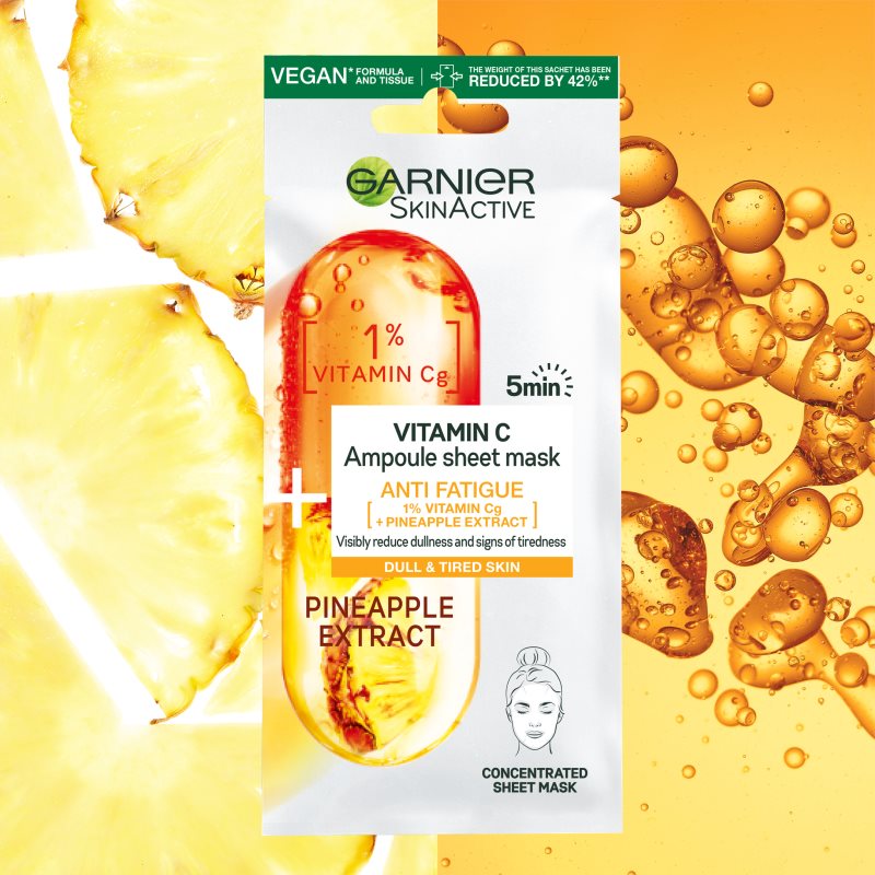 Garnier Skin Naturals Vitamin C тканинна маска для обличчя з віталізуючим ефектом 15 гр