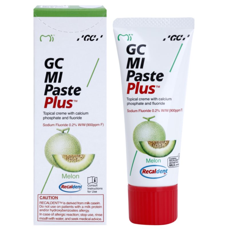 GC MI Paste Plus ремінералізуючий захисний крем для чутливих зубів з фтором присмак Melon 35 мл