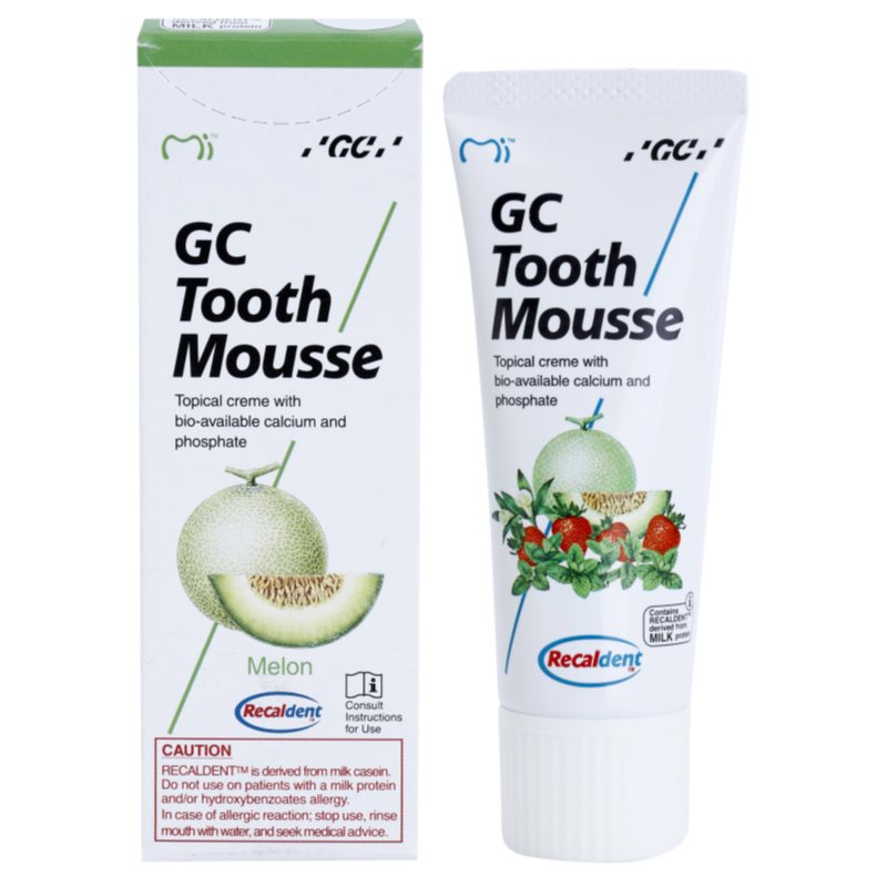 GC Tooth Mousse ремінералізуючий захисний крем для чутливих зубів без фтору присмак Melon 35 мл
