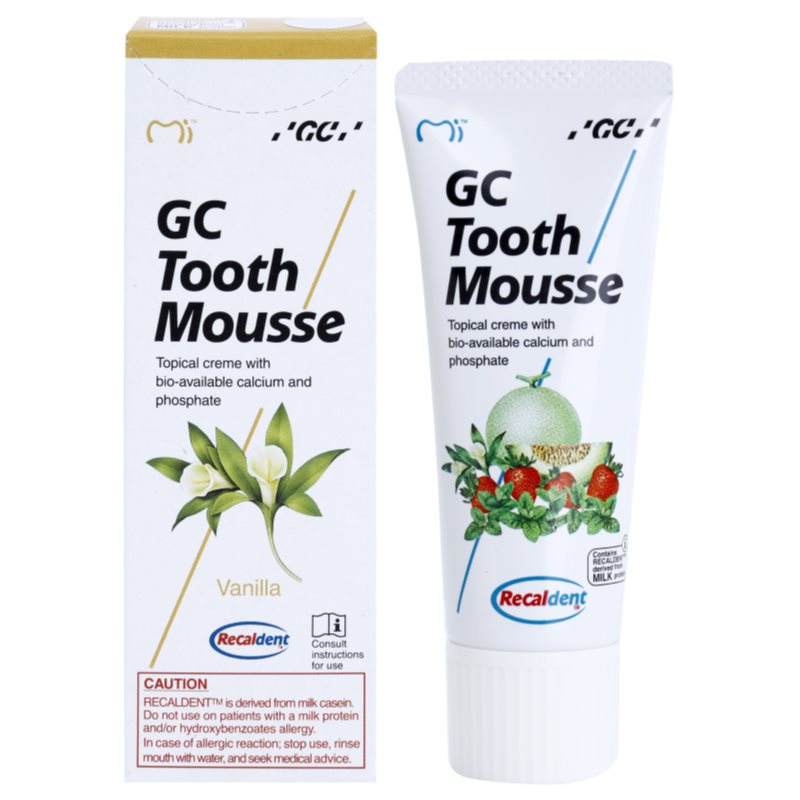 GC Tooth Mousse ремінералізуючий захисний крем для чутливих зубів без фтору присмак Vanilla 35 мл