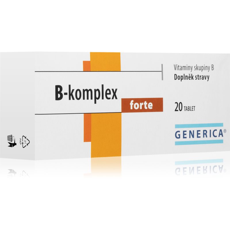 Generica B-komplex Forte tablety na normálnu činnosť nervovej sústavy a pre krásnu pleť 20 tbl kúpite na Notino.sk