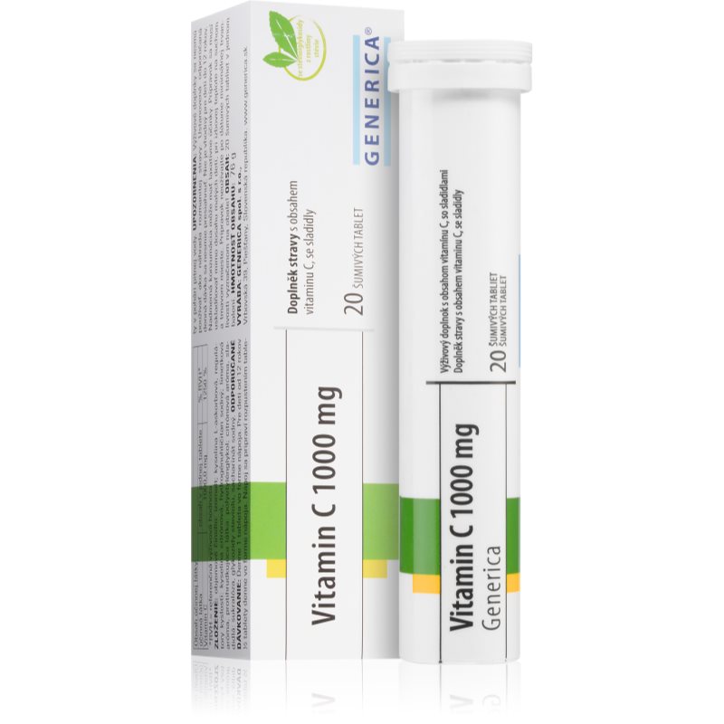 Generica Vitamín C 1000 mg šumivé tablety výživový doplnok 20 tbl kúpite na Notino.sk