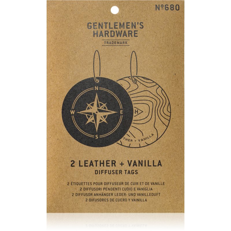 Gentlemen's Hardware Leather & Vanilla Fragrance Tag 2 Pc