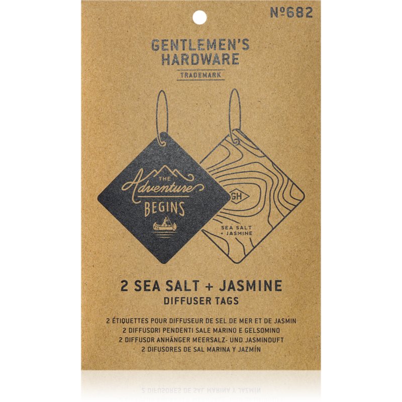Gentlemen's Hardware Sea Salt & Jasmine vonná auto visačka 2 ks