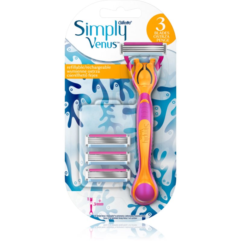 

Gillette Simply Venus 3 бритва + змінні головки