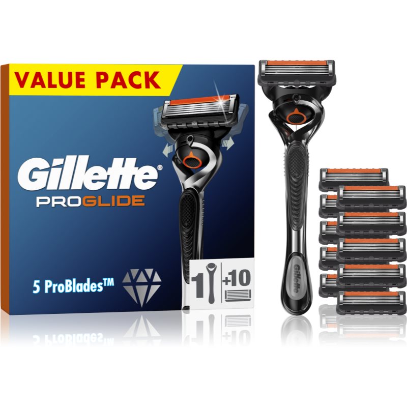 Gillette Fusion5 Proglide skustuvas + pakaitinės galvutės 10 vnt.