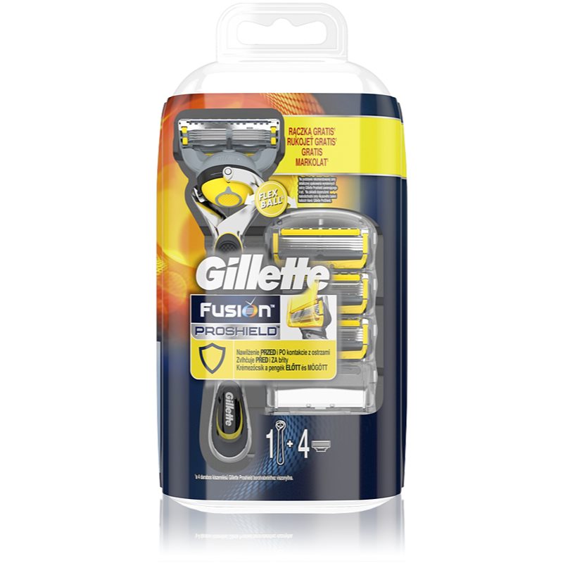 Gillette Fusion Proshield skutimosi mašinėlė + pakaitiniai peiliukai, 4 vnt.