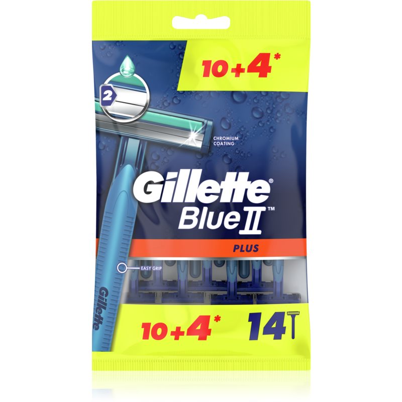 Gillette Blue II Plus vienkartiniai skustuvai vyrams 14 vnt.