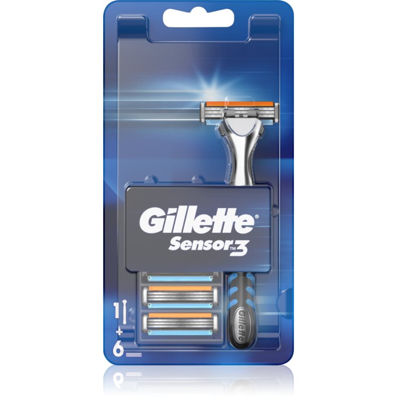 

Gillette Sensor 3 бритва + запасні леза 6 штук